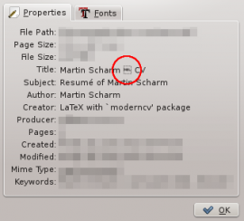  moderncv produces an ugly title